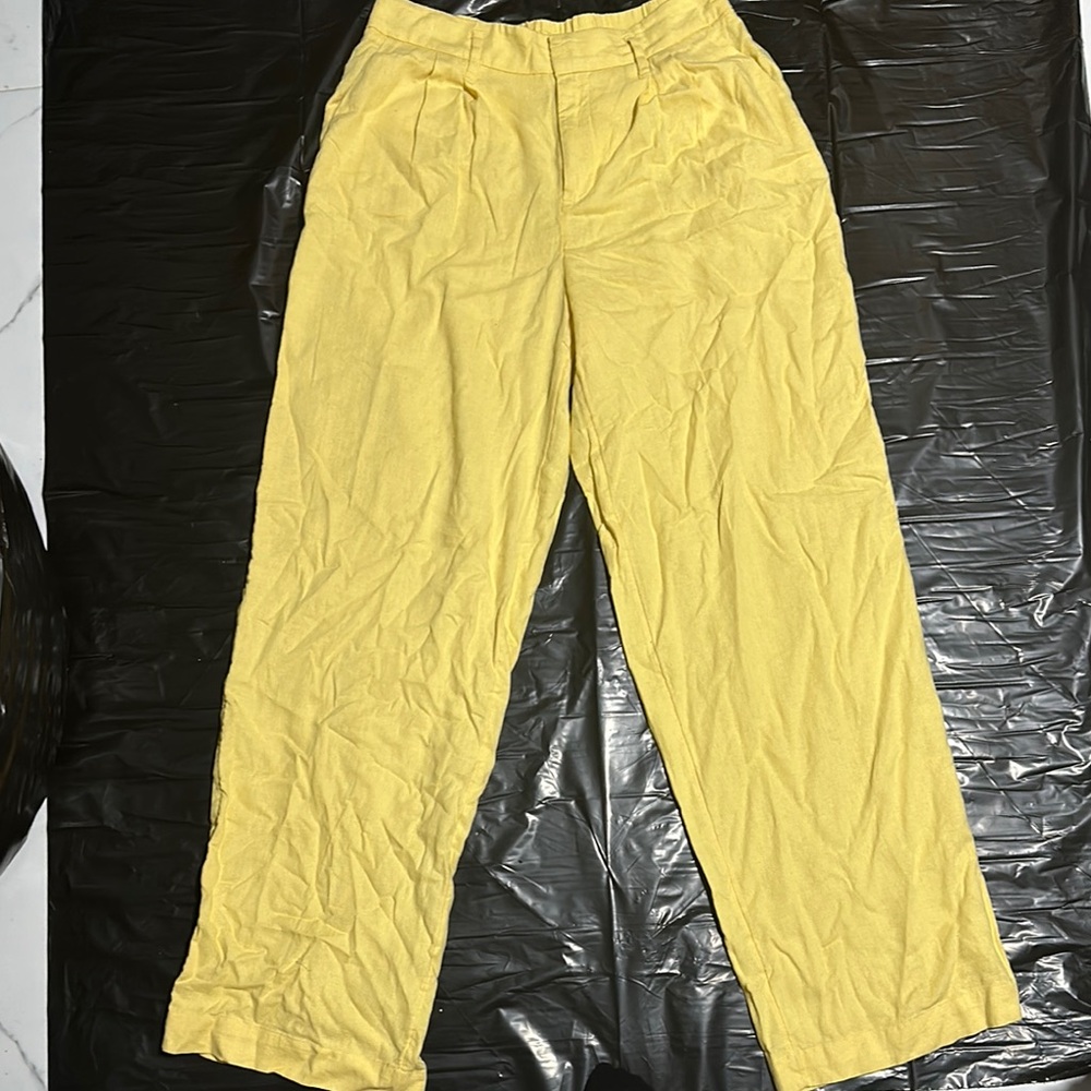 Yellow High-Waisted Pants